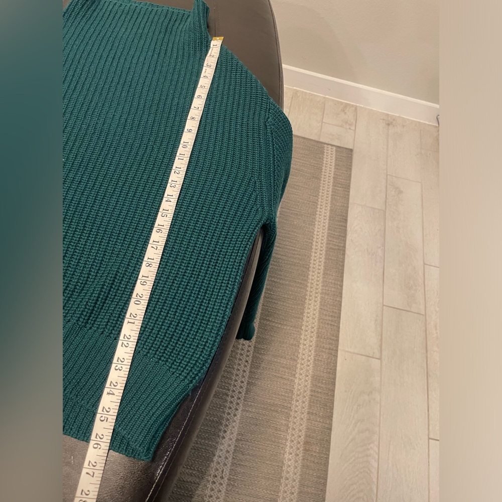 Aritzia Wilfred Teal Green Chunky Knit Merino Wool Long Sleeve Pullover SweaterS - Picture 6 of 8